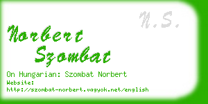 norbert szombat business card